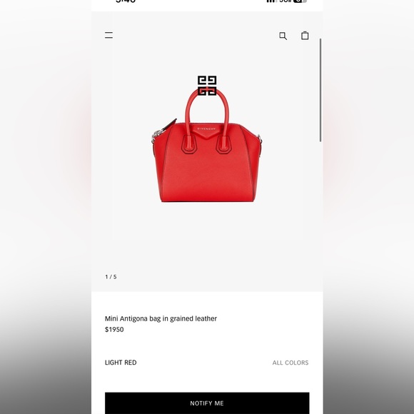 Givenchy red Mini Antigona bag- preloved but in great condition - Picture 12 of 12